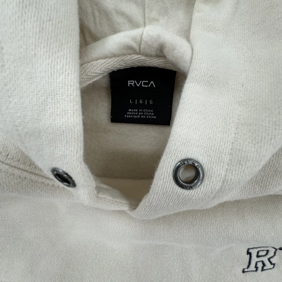 RVCA Sudadera Para Hombres Grande Bloque de Color Algodón Pullover Sudadera con Capucha Ropa de Calle Y2K Foto 4 de 4