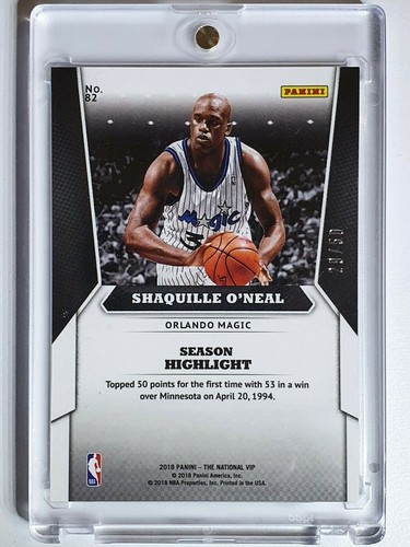 2018 Panini National Shaquille O'Neal VIP CRACKED ICE /50 - Ready to Grade - Picture 3 of 3
