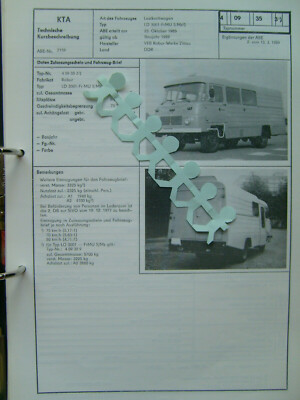 Truck IFA LD 3001 FrMU 5 Robur Box 1989 GDR Car Letter KTA Template for Registration