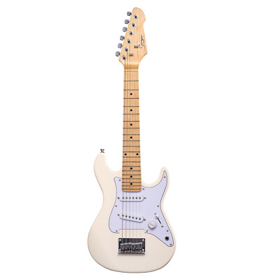 Kids White Electric Guitar for children with a well-padded Soft Gig Bag