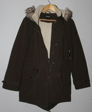 Dkny Size L Ladies Khaki Green Warm Hooded Jacket Nearly New