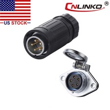 5 Pin Power Signal Circular Connector Male Plug  Female Socket Waterproof IP67