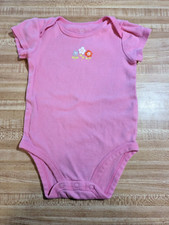 Vintage Carter's Baby Girl Size 6 Months 100 Cotton Pink Floral Bodysuit