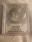 2017 American Silver Eagle PCGS MS 70 First Day Issue, John Mercanti Sign