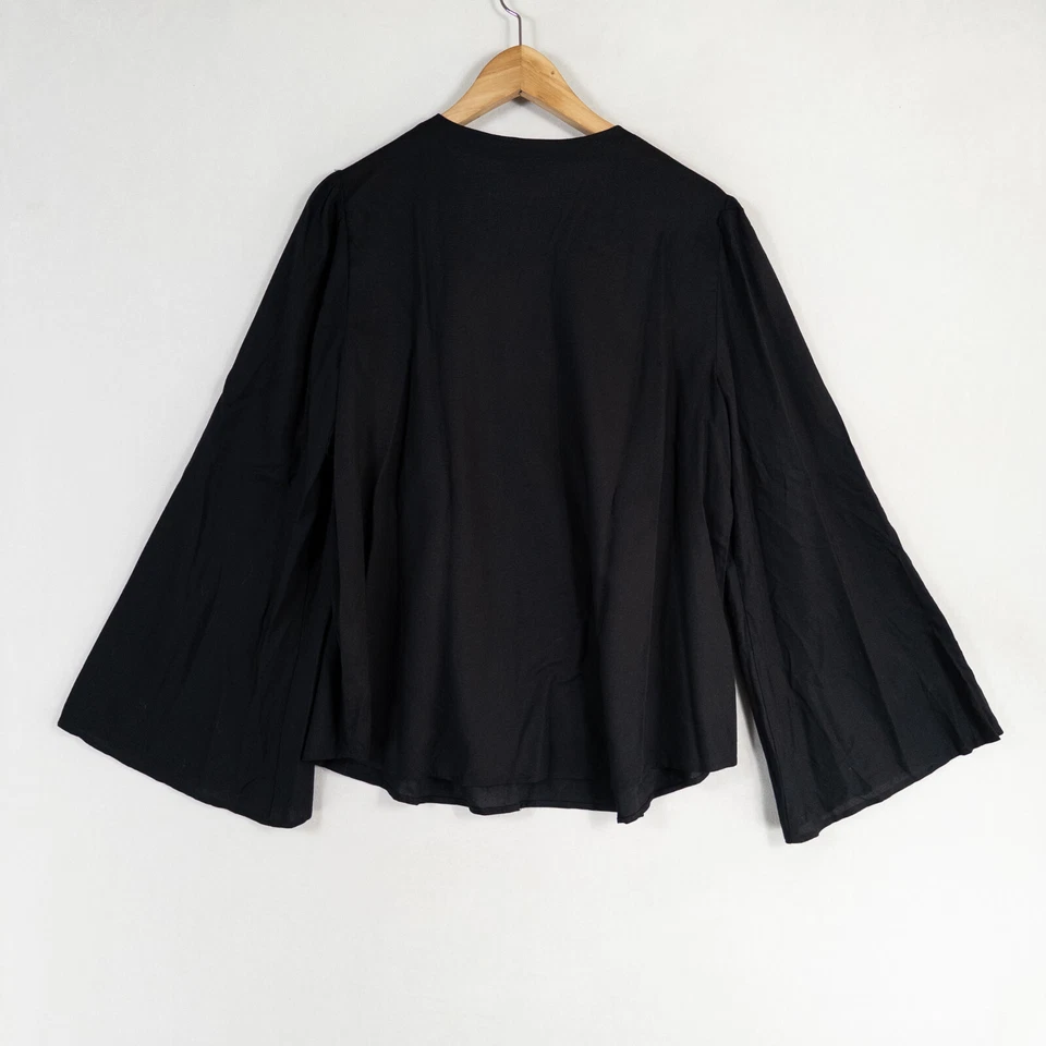 Jessica Simpson Top Blouse Womens Medium Black Viscose Flare Sleeve Casual - Image 3 of 4