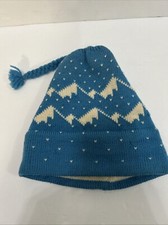 VERMONT ORIGINALS Vintage Knit Ski Hat Wool Hand Crafted VT Aqua Blue Winter