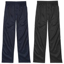 Kids Boys Silky Tracksuits Bottoms Sports Plain Jogging Pants Casual Trousers
