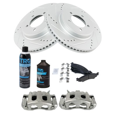 For Ford Explorer 06-10 TRQ Performance Semi-Metallic Front Brake Kit w Calipers