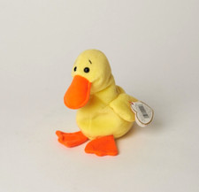 Rare Retired 1993 Ty Beanie Baby "Quackers" With PVC Pellets/Tag Errors!