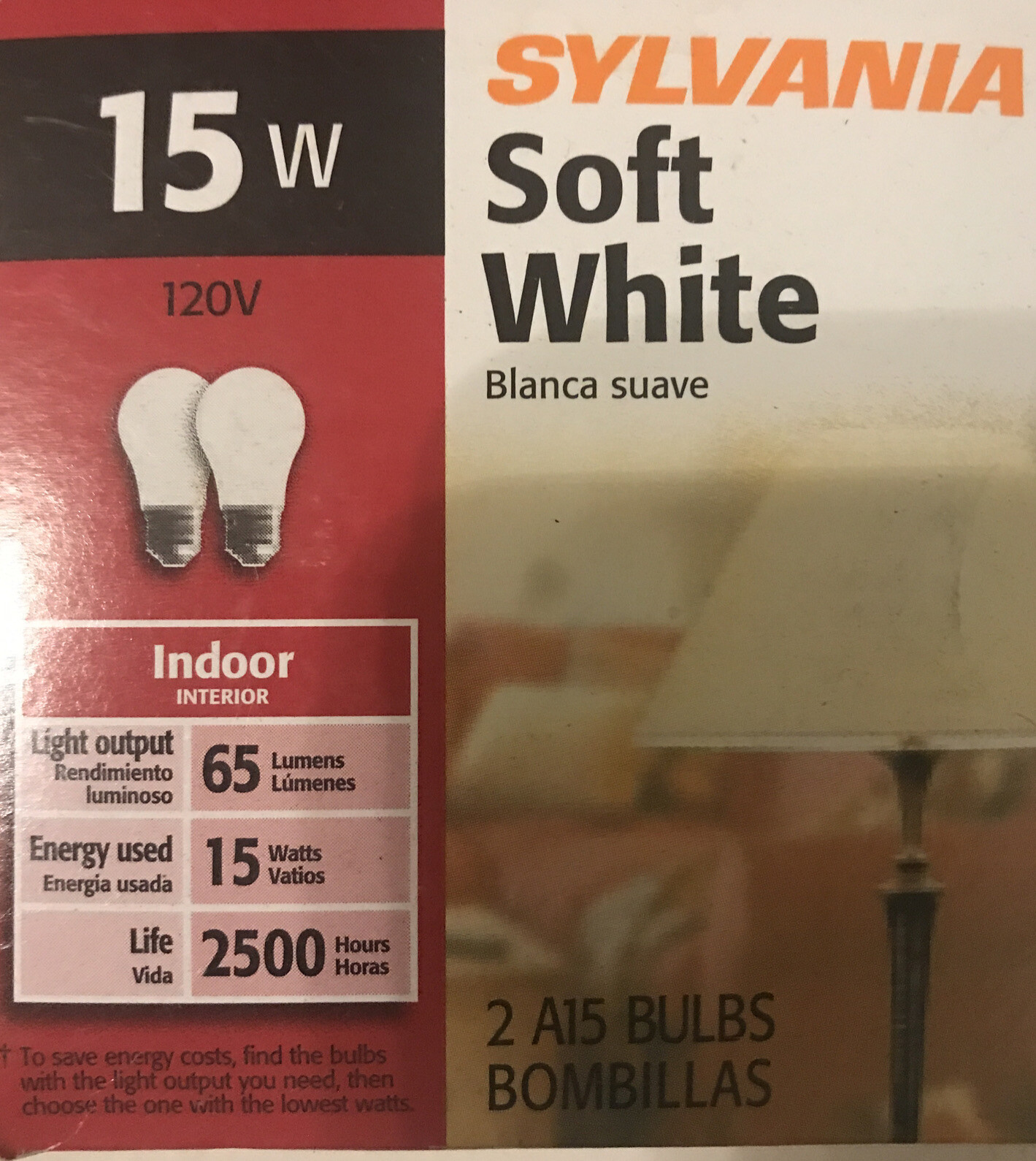 12-NEW Sylvania 15 WATT SOFT WHITE STANDARD LIGHT BULBS A15