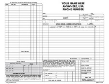 (500) Automotive Repair Order - 2 part Shop Work Order Auto Repair