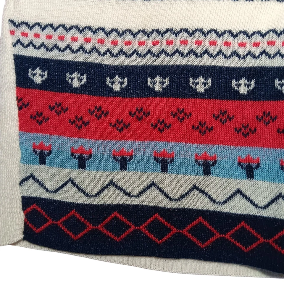 Camiseta Top Vintage Años 70 Niñas 4T Acrílico Tejido Patrón Escandinavo Boho Butter Foto 2 de 4