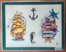 Vintage Traditional Bill Loika Shop Used Tattoo Flash Sheet Sacred Art Chico 4