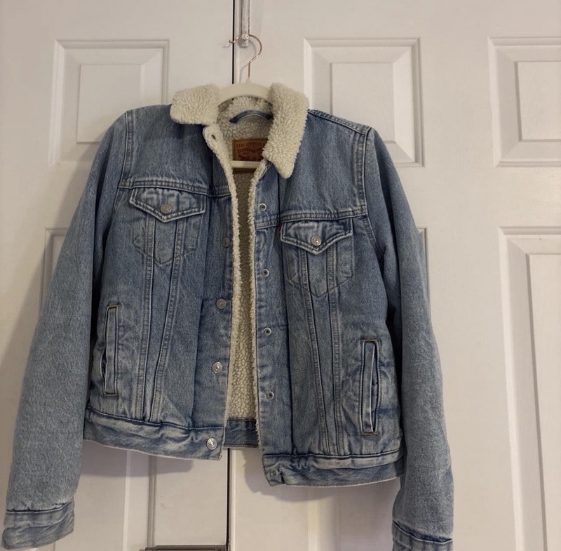 Levi Strauss & Co Levi's Trucker Sherpa-Lined Blue Button Front Jacket XS