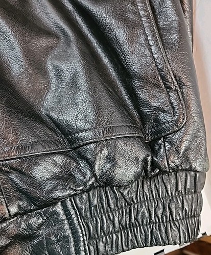 Vintage Members Only Genuine Leather Bomber Motorcycle Jacket Men's Sz LG Black - Picture 8 of 24