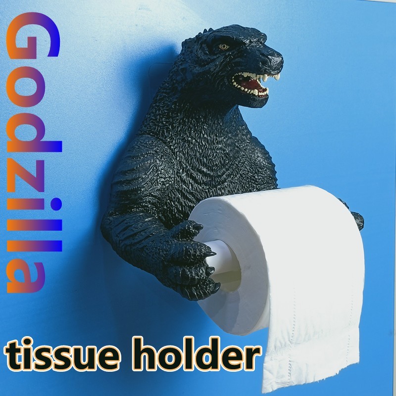 ゴジラ トイレットペーパーホルダー DIY Resin Godzilla Tissue Holder Rack Toilet Paper Roll Towel
