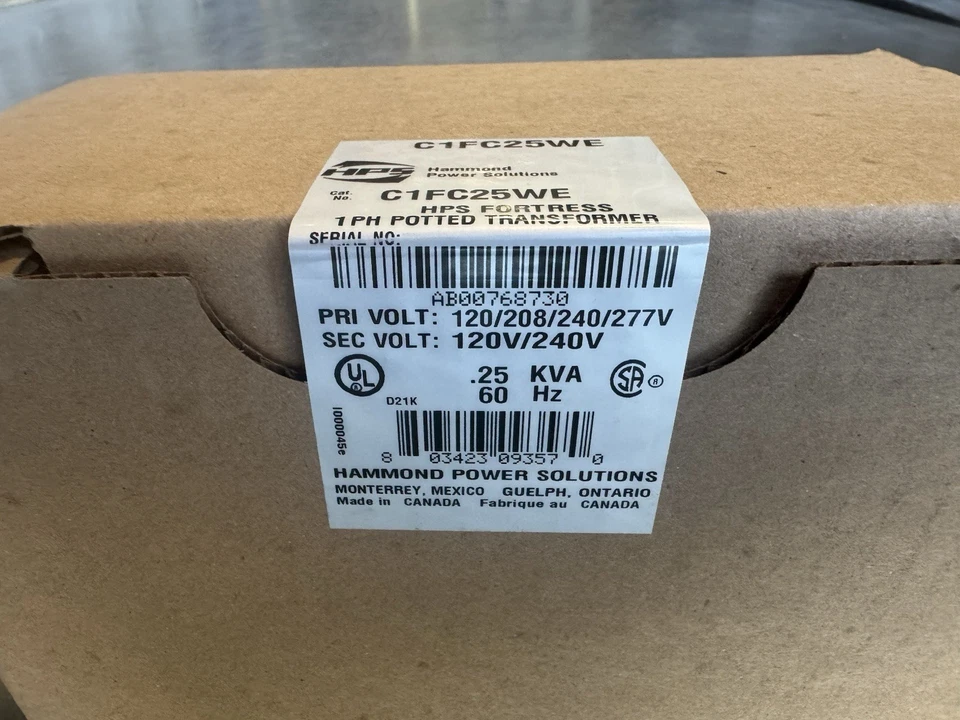 TRANSFORMADOR HPS C1FC25WE .25 KVA 1PH 60HZ 120/208/240/277V X 120/240V - Imagem 2 de 3