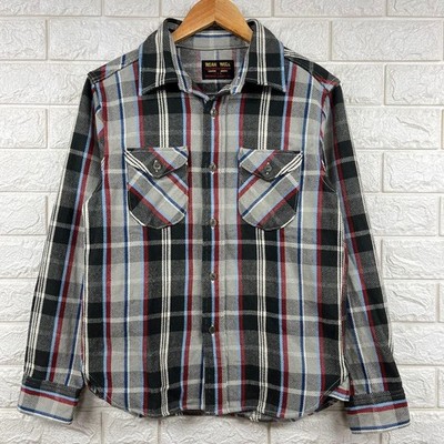 UES Heavy Flannel Check Shirt Union Made Gray Size 1 From Japan NWT
