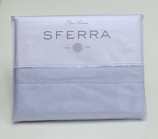 Sferra Leonardo King Sheet Set Blue Cotton Percale