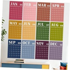 2026 Reusable Wall Calendar Undated Large Monthly Dry Retro Contrast Color