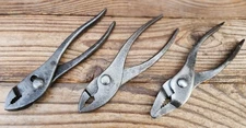 Vintage Lot of 3 Pairs of Slip Joint Pliers - 6" Drop Forged Pliers