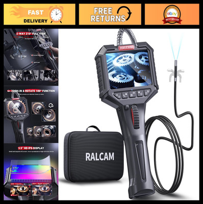 Articulating Borescope Endoscope Camera with Light, 6.2mm Inspection Snake Scope