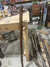 Wood Spirit Walking Stick Hand Carved Beaver Cut End