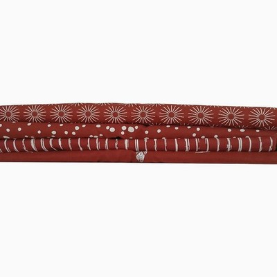 Stoffpaket 4 x Baumwolle Terrakotta Weiß Reststücke ca. 2,40 x 2,70 Meter