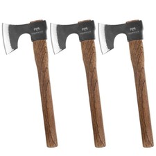 16.5" Throwing Axe Set - 3 Pack, High Carbon Steel  Beech Wood, Axe Throwing Ga