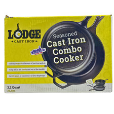 Lodge Cast Iron 3.2 Quart Seasoned Combo Cooker Deep Skillet and Lid New