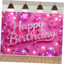 Pink Happy Birthday Backdrop for Women Hot Pink Happy Birthday hot pink
