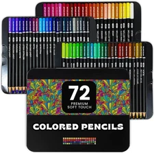 HIPPIE CRAFTER Color Pencils, 72 Colored Pencils for Adult Coloring Books, Prof