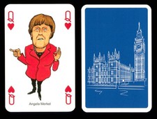 1 x playing card Brexit Political 2017 Angela Merkel B Queen of Hearts