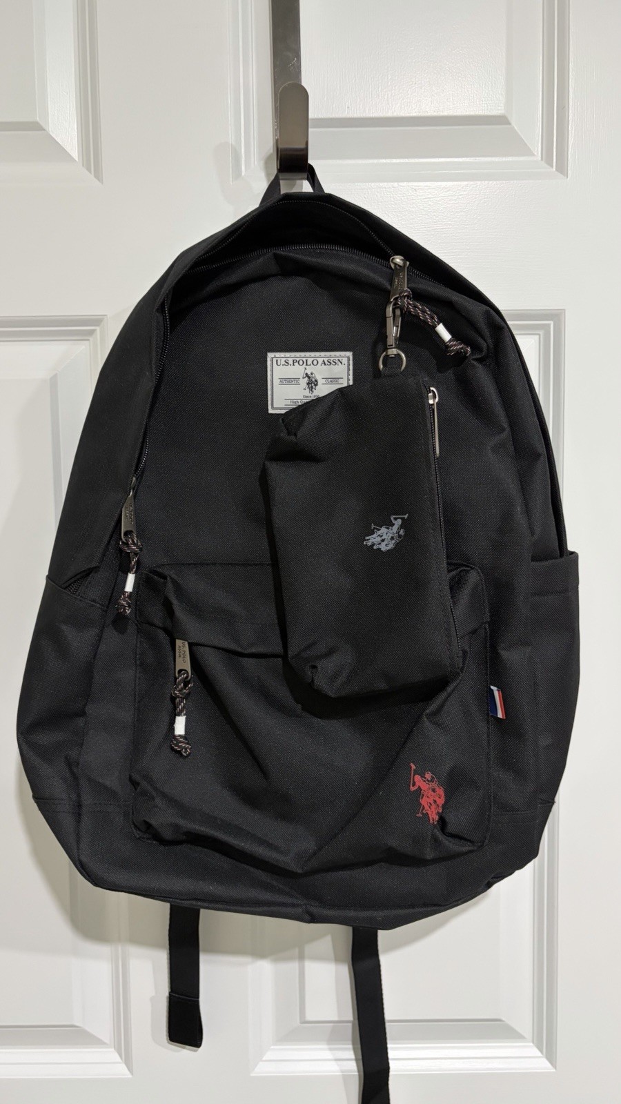 U.S. Polo Assn. 18-Inch Black Solid Core Unisex Backpack & pencil case