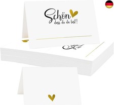 50 Stück Tischkarten Schön dass du da bist, Tischdekoration Namenskarten H