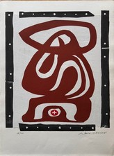 ARTURO CARMASSI linoleumgrafia "papà generale" 70x50 firmata numerata 1978