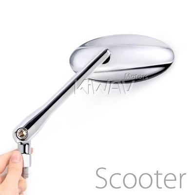 rétros ULTRA chromé oval aluminum 8mm 1.25pitch pour GY6 SUNL TANK ROKETA JONWAY - Photo 1/4