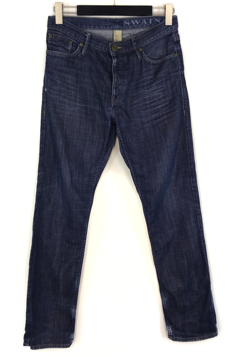 Vintage Slim Burberry Brit Swaine Jeans Navy Blue Denim Indigo