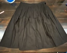 Black Pleated Midi Skirt