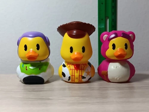 *FREE SHIP* 2.5" TOY STORY 3 PACK Rubber Duckalooz Lotso Woody Buzz Disney