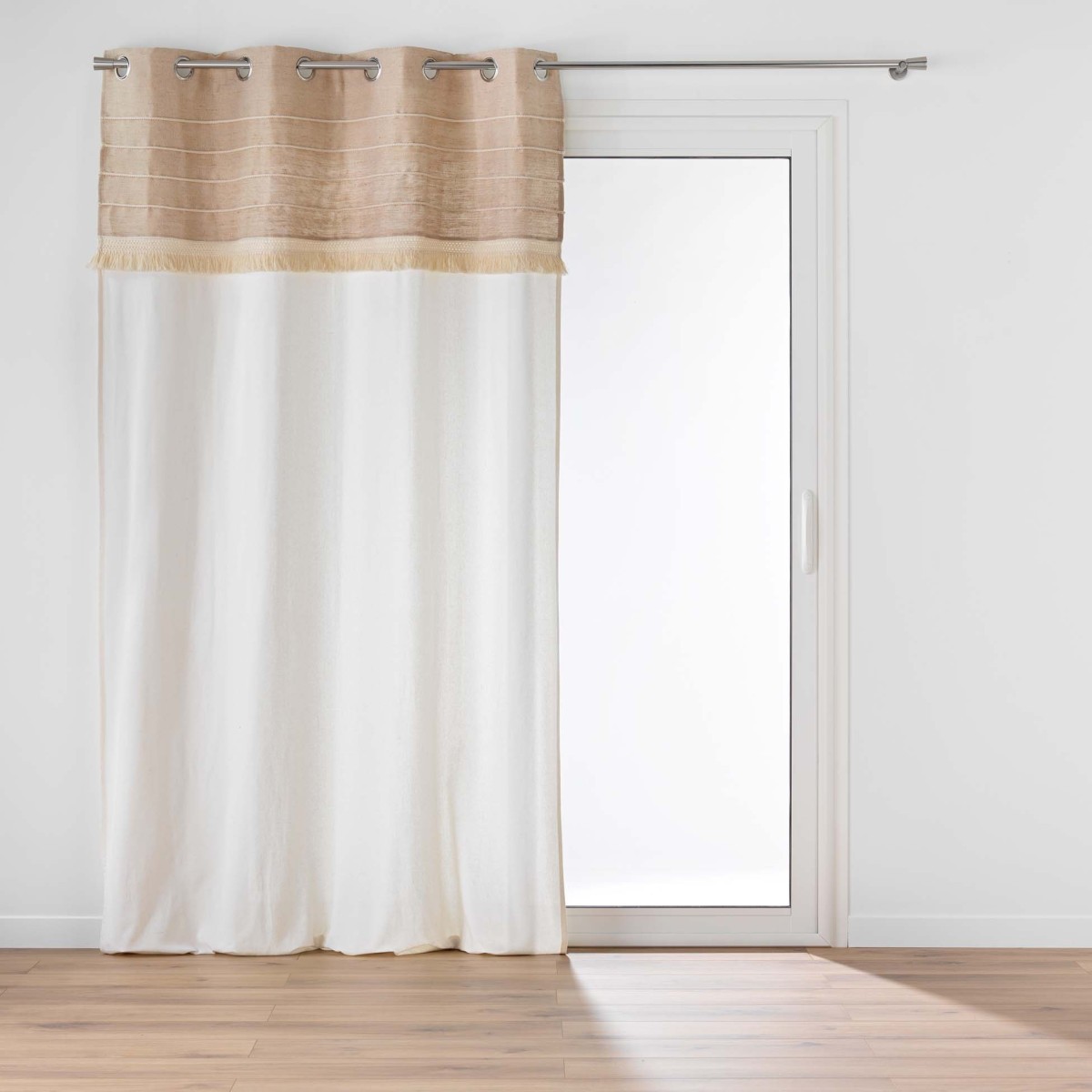 Rideau à franges Cirrus naturel 140x240 cm en coton pour habillage de fenêtre