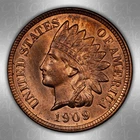 1909indian Head Cent MS64 RB CAC