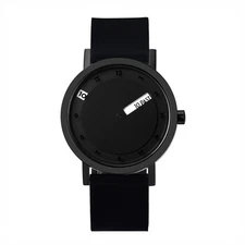 Projects Watches "Till Black" Steel IP Black Quartz Silicone Men's Watch 