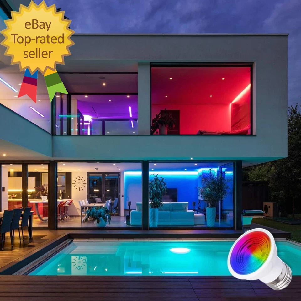 Par16 LED Light Bulbs 40 Watt Equivalent Color Changing E26 Screw 45° 12 Colors - Image 4 of 4