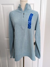 Eddie Bauer Ladies' Fleece Quarter Zip Classic Fit Pullover Blue Size Large