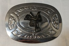 PC03160 VINTAGE 1970s  HORSE SADDLE  WESTERN  COWBOY CHAMBERS BELT BUCKLE