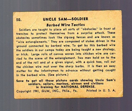 Uncle Sam Karte # 50 (1941) - Soldat - GUM, INC - Bild 2 von 2