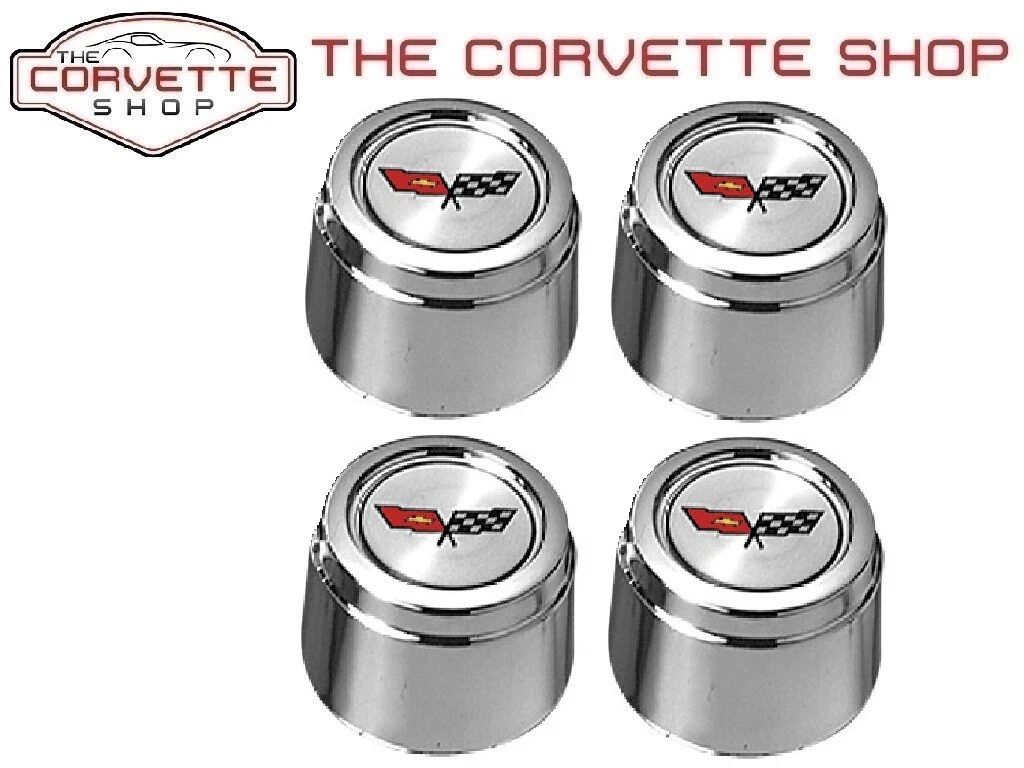 C3 Corvette Center Cap With Emblem for Aluminum Wheels 1982 Set of