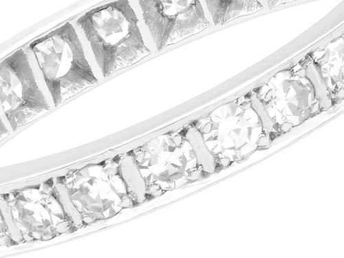 1.00 ct Diamond and 14 ct White Gold Full Eternity Ring - Vintage Circa 1990 - Picture 3 of 9