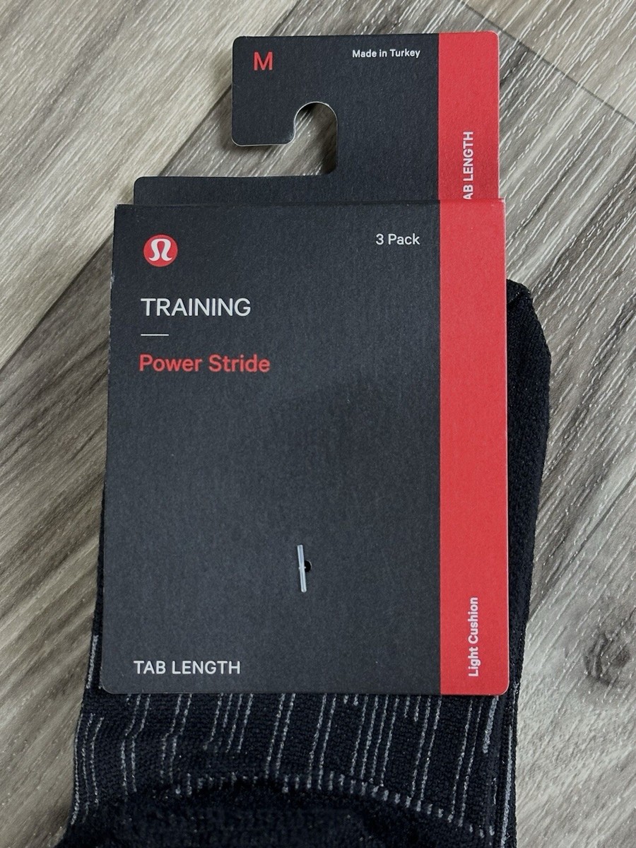 Lululemon Power Stride Tab Sock Pack Size M Black BLK 25058
